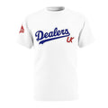 Dealers UK Script T‑Shirt — Vintage Baseball Style Logo Tee